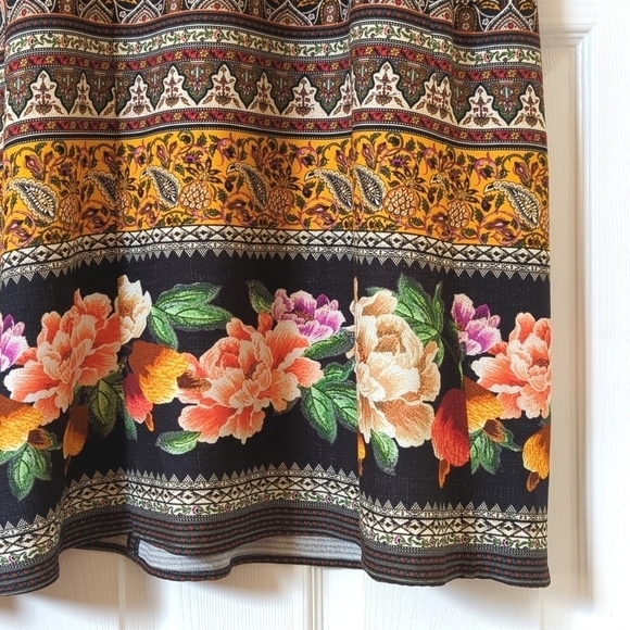 FARM Rio Anthropologie Esmeralda Floral Flowy Short Sleeve A-Line Maxi Dress XSP - Picture 9 of 14